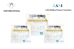 Tròng kính Zani đổi màu khói 1.60 Blue Protect Transform