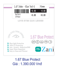 Tròng kính Zani 1.67 Blue Protect