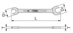 DS-2224 Cờ lê 2 đầu mở TONE Nhật Bản