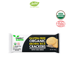 Perfect Earth Bánh gạo hữu cơ vị gạo lứt hạt chia 100g