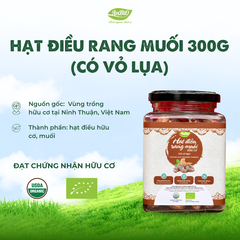 Điều rang muối hữu cơ có vỏ 200g (Lọ thủy tinh) (lọ)
