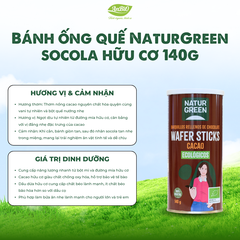Bánh ống quế Naturgreen socola hữu cơ 140g