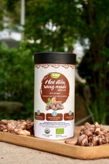 Hạt điều rang muối hữu cơ vỏ lụa Anbio - 200g (Hộp tròn)