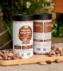 Hạt điều rang muối hữu cơ vỏ lụa Anbio - 200g (Hộp tròn)