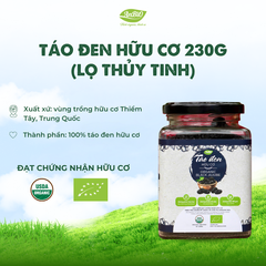 Táo đen hữu cơ 230g (Lọ thủy tinh) (lọ)