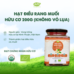 Điều rang muối hữu cơ không vỏ 200g (Lọ thủy tinh) (lọ)
