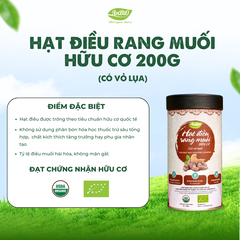 Hạt điều rang muối hữu cơ vỏ lụa Anbio - 200g (Hộp tròn)