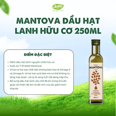 Mantova Dầu hạt lanh hữu cơ 250ml