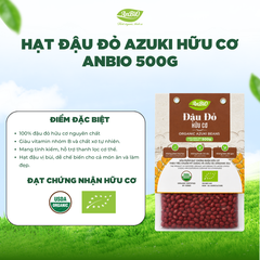 Đậu đỏ azuki hữu cơ Anbio 500g