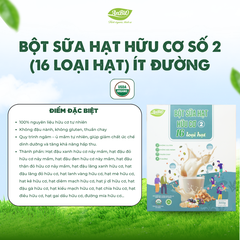 Bột sữa hạt hữu cơ số 2 ít đường (16 loại hạt)