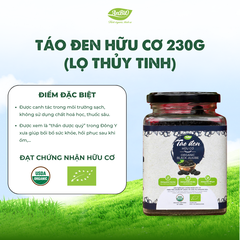 Táo đen hữu cơ 230g (Lọ thủy tinh) (lọ)