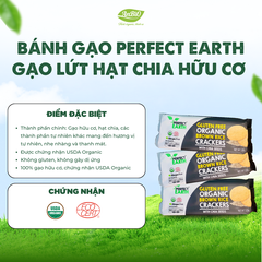 Perfect Earth Bánh gạo hữu cơ vị gạo lứt hạt chia 100g