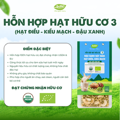 Hỗn hợp hạt hữu cơ số 3 (Đậu xanh - Hạt điều - Kiều mạch)