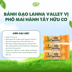 Lanna Valley Bánh gạo hữu cơ vị hành phô mai 100g