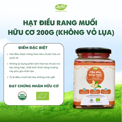 Điều rang muối hữu cơ không vỏ 200g (Lọ thủy tinh) (lọ)