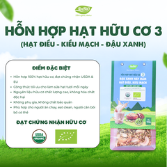Hỗn hợp hạt hữu cơ số 3 (Đậu xanh - Hạt điều - Kiều mạch)