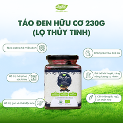 Táo đen hữu cơ 230g (Lọ thủy tinh) (lọ)