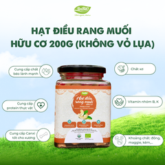 Điều rang muối hữu cơ không vỏ 200g (Lọ thủy tinh) (lọ)