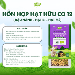 Hỗn hợp hạt hữu cơ số 12 ( Đậu nành - Hạt bí - Hạt mè HC)