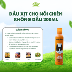 Mantova Dầu xịt cho nồi chiên không dầu 200ml - 230C