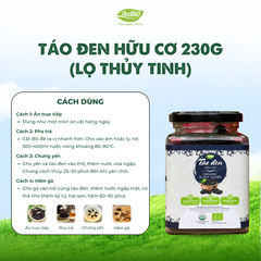 Táo đen hữu cơ 230g (Lọ thủy tinh) (lọ)