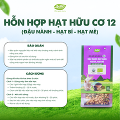 Hỗn hợp hạt hữu cơ số 12 ( Đậu nành - Hạt bí - Hạt mè HC)