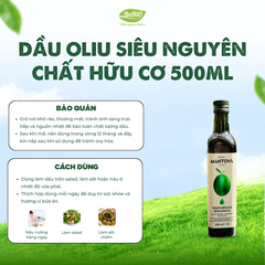 Mantova Dầu oliu siêu nguyên chất hữu cơ 500ml