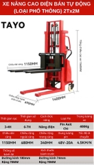 Xe nâng điện cao 2Tx2M TAYO