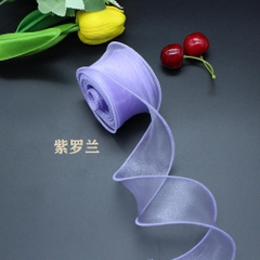 [Bông bán Len] Cuộn Ruy Băng Đuôi Cá bản 4cm ruy băng voan viền sóng biển trang trí bánh sinh nhật, bó hoa tặng mẹ