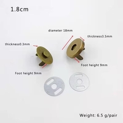 [Bông bán Len] Nút Hít Nam Châm 18mm - Phụ Kiện Làm Túi, Phụ Kiện Handmade
