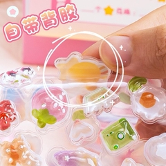 [Bông bán len] Bộ miếng dán 3D trang trí dễ thương trong suốt lấp lánh