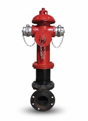 Trụ chữa cháy 3 cửa, đầu vào D100 cho hệ thống PCCC ngoài nhà