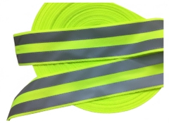 Cuộn Dây Phản Quang 2 Vạch Màu Ghi – Vải Xanh Khổ 5cm Dài 100m