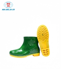 Ủng Nữ Ngắn Cổ Hoa San Màu Xanh Đế Vàng Mã 15 Chống Nước