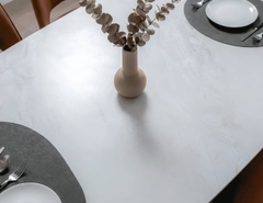 BỘ BÀN ĂN CERAMIC AMELIA 4 CHỖ BO GÓC+ GHẾ LUMI