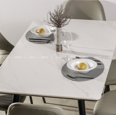 BỘ BÀN ĂN CERAMIC 6 CHỖ AMELIA + GHẾ LUMI