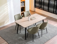 BỘ BÀN ĂN CERAMIC AMELIA 4 CHỖ + GHẾ LUMI