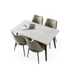 BỘ BÀN ĂN CERAMIC 6 CHỖ AMELIA + GHẾ LUMI