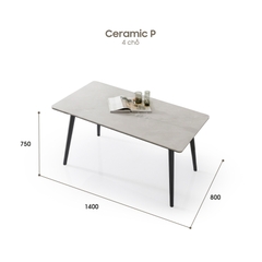 BỘ BÀN ĂN CERAMIC 6 CHỖ AMELIA + GHẾ LUMI