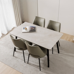 BỘ BÀN ĂN CERAMIC 6 CHỖ AMELIA + GHẾ LUMI