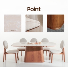 BỘ BÀN ĂN ĐÁ CERAMIC 6 CHỖ EDEN MẶT B