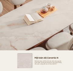 BỘ BÀN ĂN ĐÁ CERAMIC 6 CHỖ EDEN MẶT B