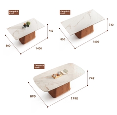 BỘ BÀN ĂN ĐÁ CERAMIC 4 CHỖ EDEN MẶT CHỮ NHẬT