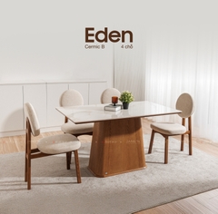 BỘ BÀN ĂN ĐÁ CERAMIC 4 CHỖ EDEN MẶT CHỮ NHẬT