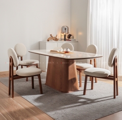BỘ BÀN ĂN ĐÁ CERAMIC 6 CHỖ EDEN MẶT B