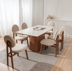 BỘ BÀN ĂN ĐÁ CERAMIC 6 CHỖ EDEN MẶT B