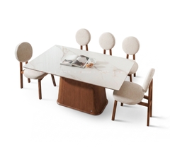 BỘ BÀN ĂN ĐÁ CERAMIC 6 CHỖ EDEN MẶT B