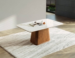 BÀN ĂN CHỮ NHẬT MẶT ĐÁ CERAMIC EDEN 6 CHỖ