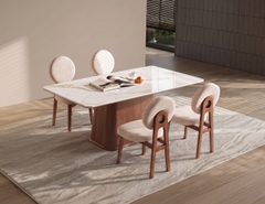 BỘ BÀN ĂN ĐÁ CERAMIC 4 CHỖ EDEN MẶT CHỮ NHẬT