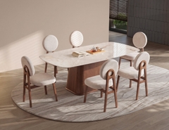 BỘ BÀN ĂN MẶT ĐÁ CERAMIC 6 CHỖ EDEN